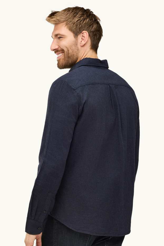 Home - Camisa - regular fit - button-down - blau fosc