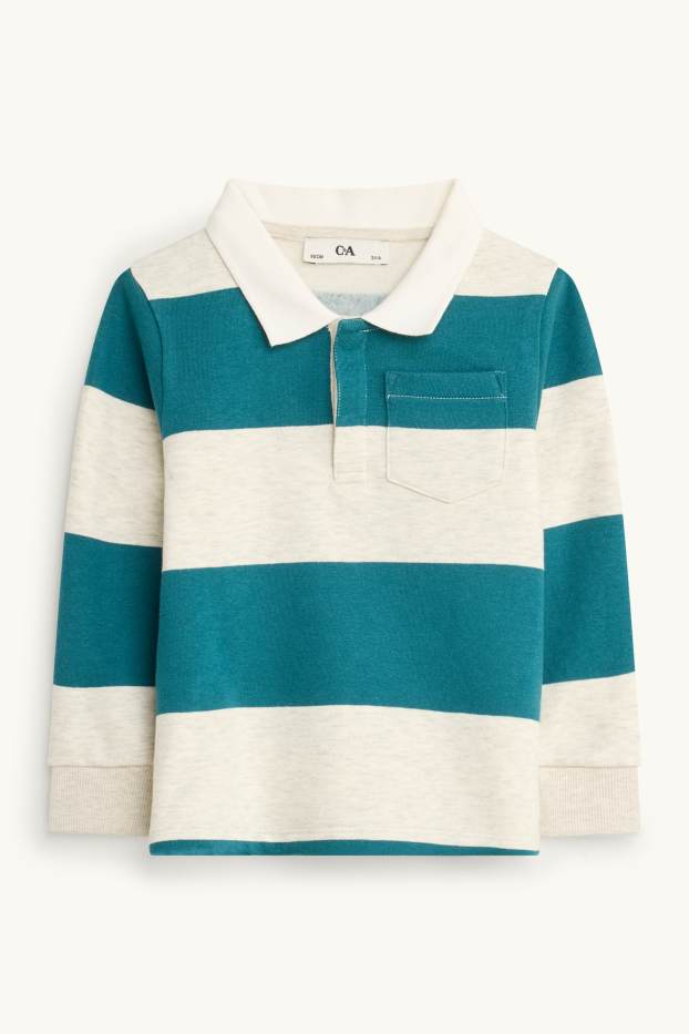 Enfants garçons - Polo - à rayures - bleu / gris