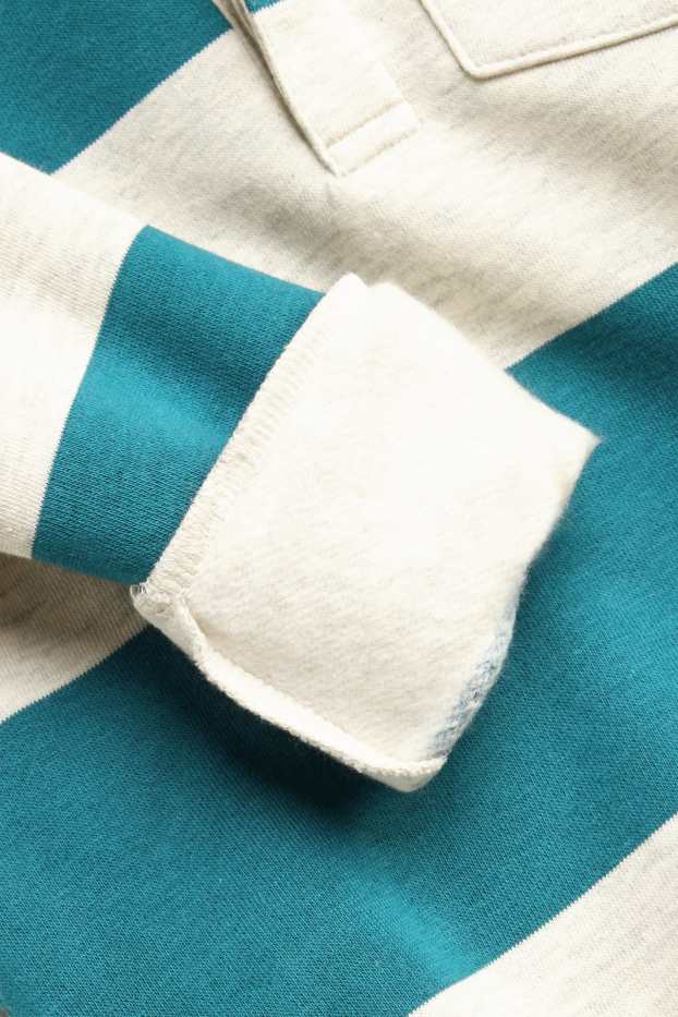 Enfants garçons - Polo - à rayures - bleu / gris
