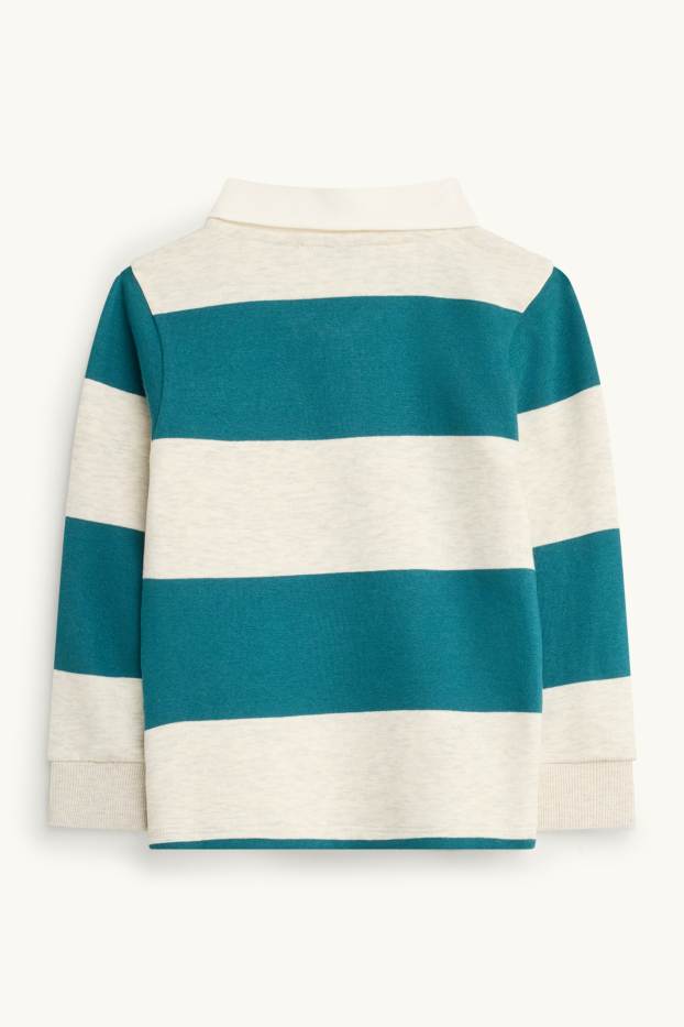 Enfants garçons - Polo - à rayures - bleu / gris