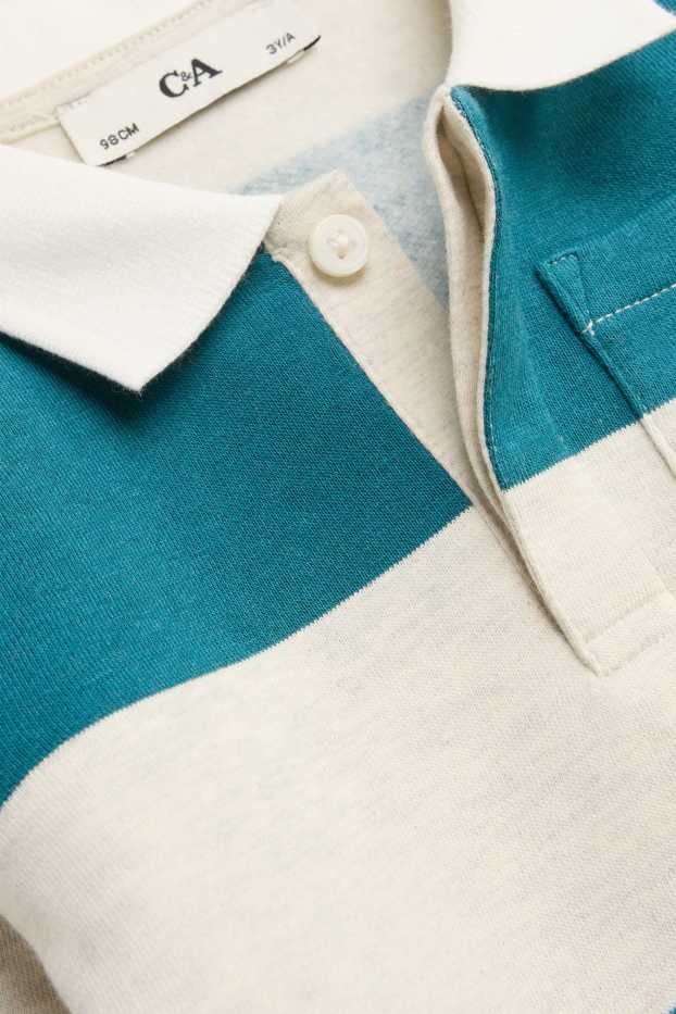 Enfants garçons - Polo - à rayures - bleu / gris