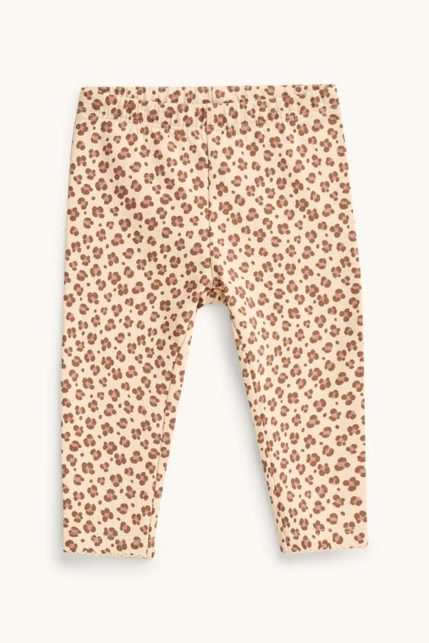 Bébés filles - Ourson - tenue pour bébé - 3 pièces - imprimé léopard - beige