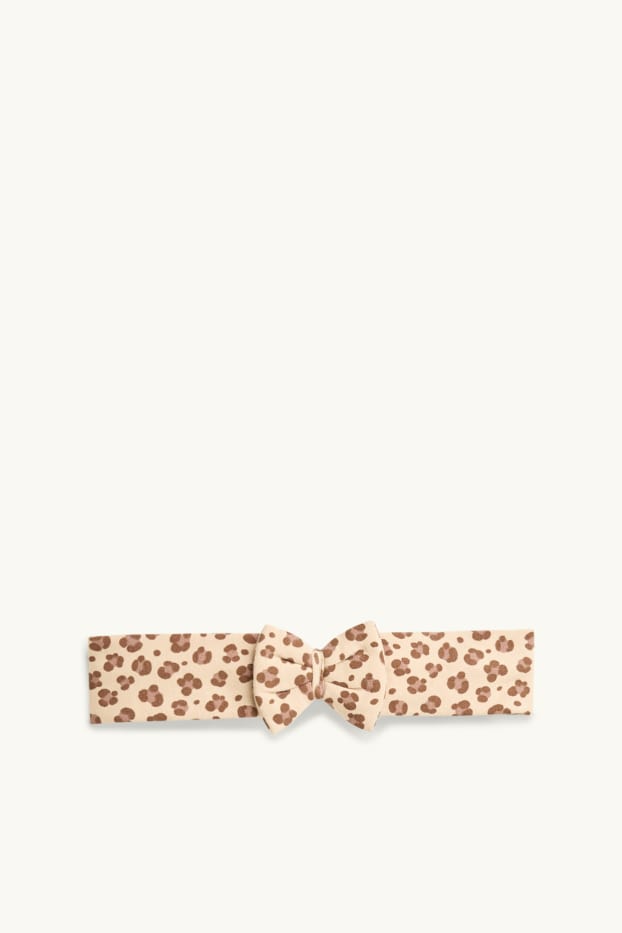 Bébés filles - Ourson - tenue pour bébé - 3 pièces - imprimé léopard - beige