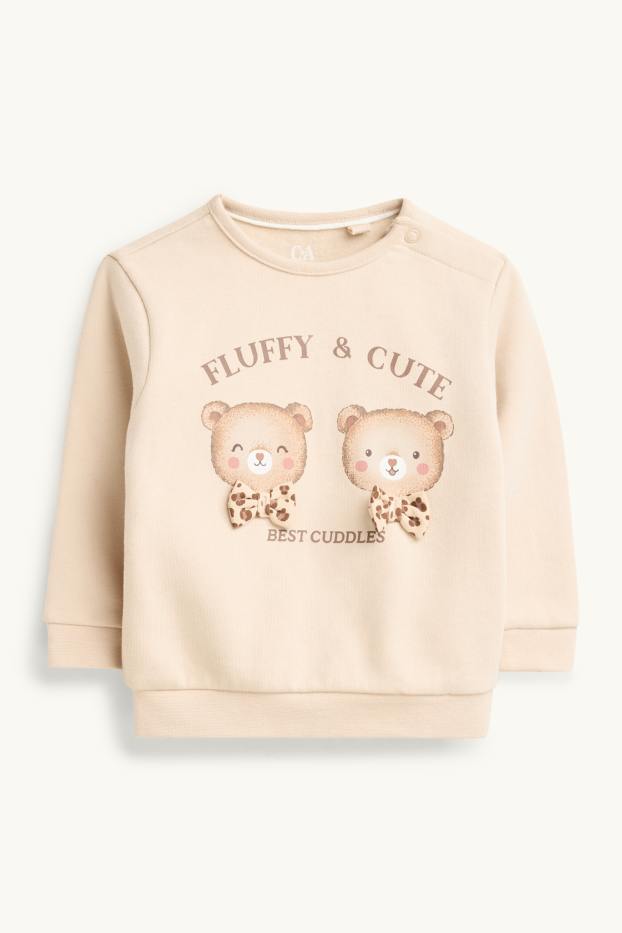 Bébés filles - Ourson - tenue pour bébé - 3 pièces - imprimé léopard - beige