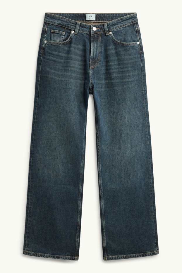 Dames - Baggy jeans - mid waist - jeansdonkerblauw