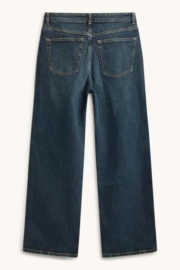 Dames - Baggy jeans - mid waist - jeansdonkerblauw