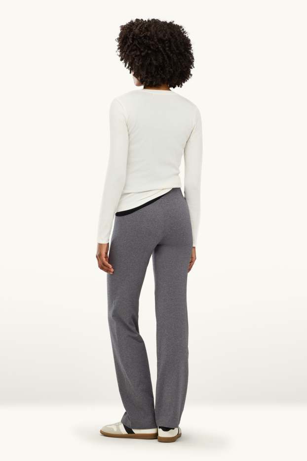 Femei - Straight leggings - gri melanj