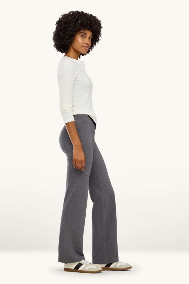 Femei - Straight leggings - gri melanj