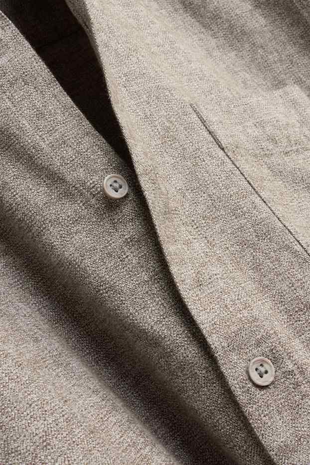 Herren - Hemd - Regular Fit - Button-down - beige-melange