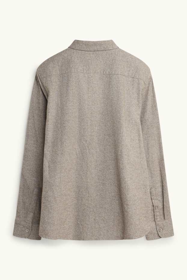 Herren - Hemd - Regular Fit - Button-down - beige-melange