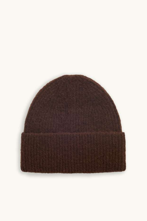 Dona - Gorro - acanalat - marró fosc