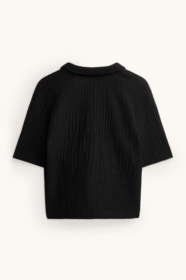 Femei - Tricou polo - regular fit - negru