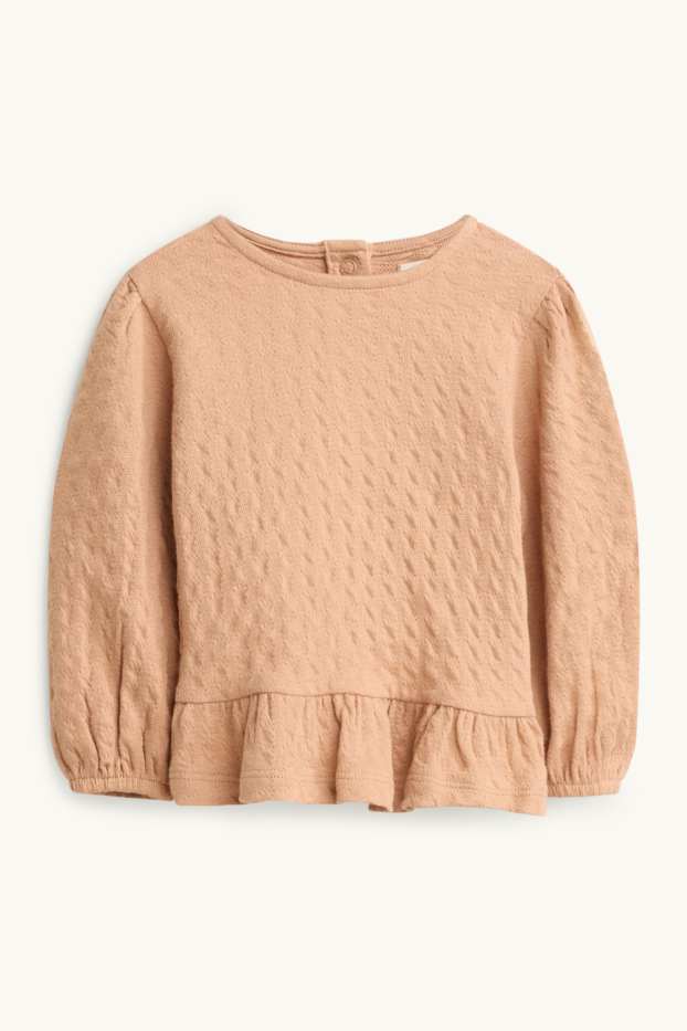 Miminka - dívky - Květiny - termo outfit pro miminka - 3dílný - hnědá/tmavomodrá