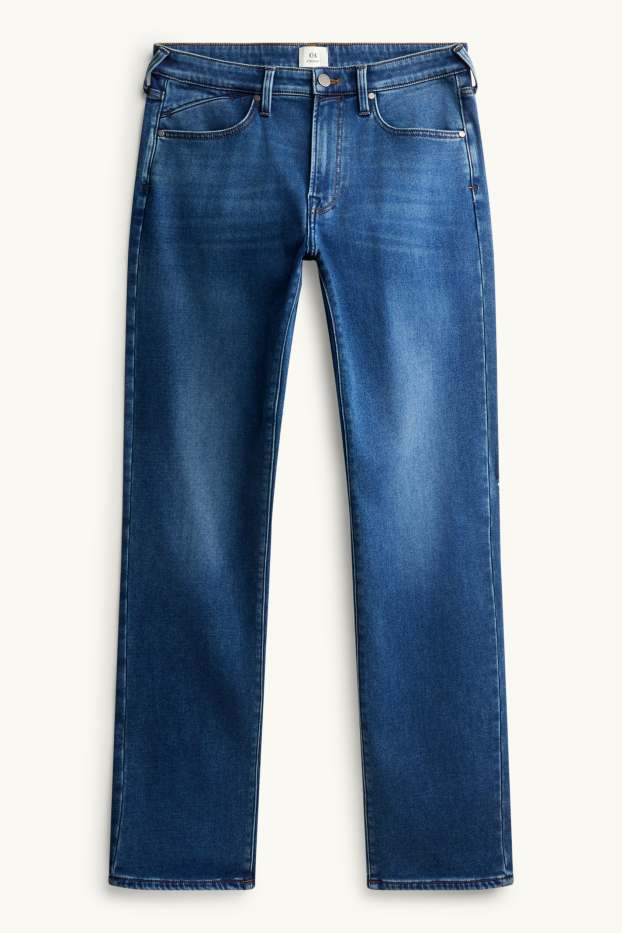 Men - Straight jeans - thermal jeans - LYCRA ® - blue denim