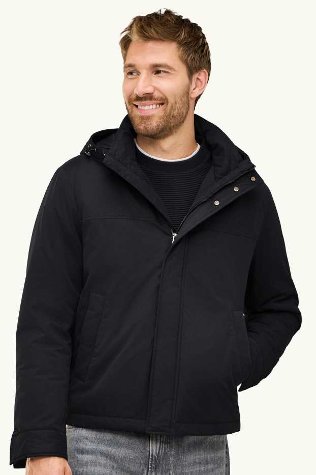 Hommes - Veste à capuche - doublée - noir