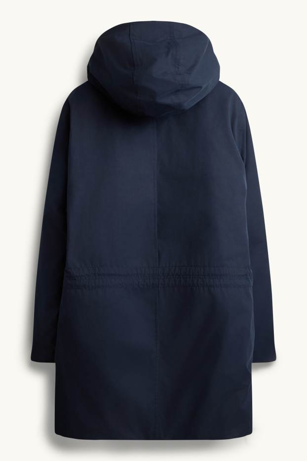 Hommes - Parka avec capuche - rembourrée - imperméable - bleu foncé