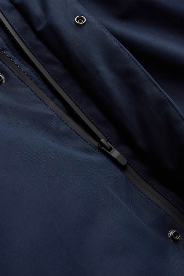 Hommes - Parka avec capuche - rembourrée - imperméable - bleu foncé