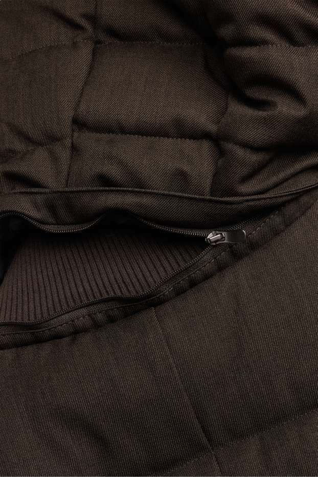 Men - Quilted jacket - lined - water-repellent - dark brown