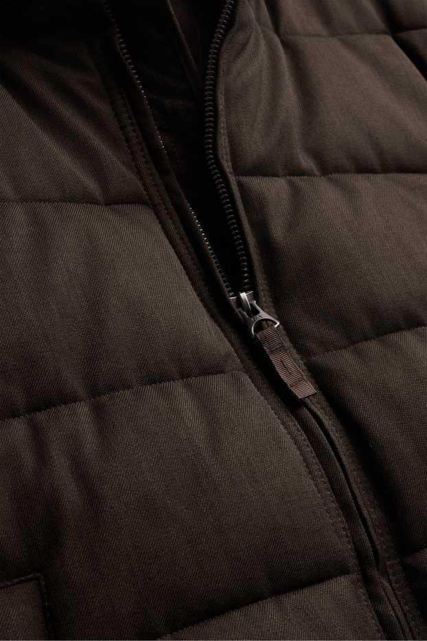 Men - Quilted jacket - lined - water-repellent - dark brown
