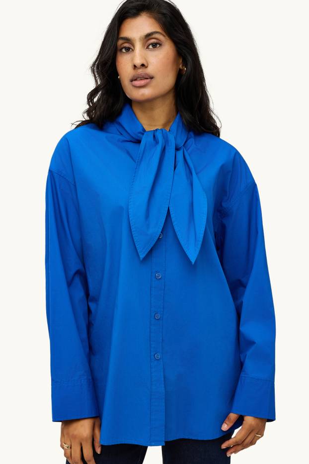 Dames - Overhemdblouse - blauw