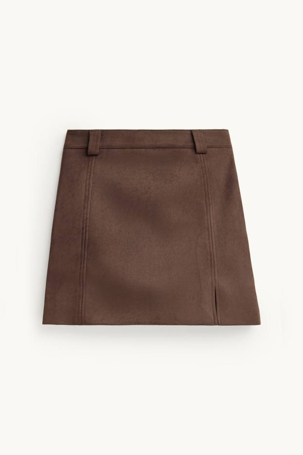 Dona - Faldilla pantaló - pell girada sintètica - marró