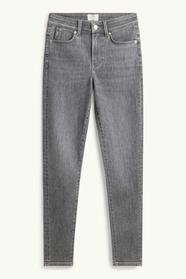 Women - Skinny jeans - mid-rise waist - LYCRA® ADAPTIV Fiber - denim-gray