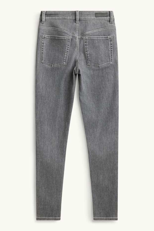 Women - Skinny jeans - mid-rise waist - LYCRA® ADAPTIV Fiber - denim-gray