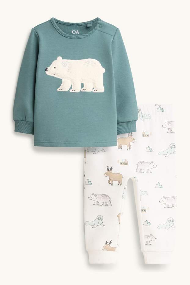 Bébés garçons - Ours polaire - pyjama pour bébé - 2 pièces - bleu pétrole