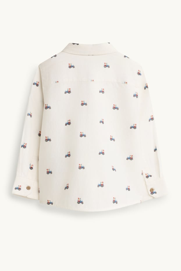 Nen - Pare Noel - camisa nadalenca - blanc/blau