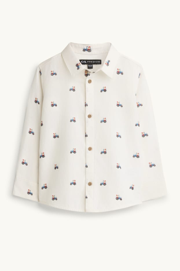 Nen - Pare Noel - camisa nadalenca - blanc/blau
