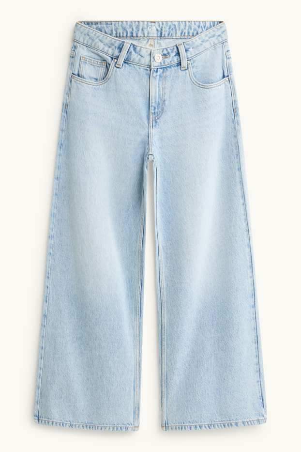 Děti - dívky - Wide leg jeans - džíny - světle modré