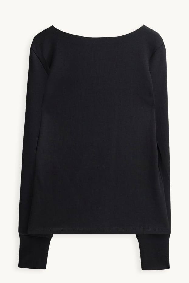 Femmes - Haut à manches longues - slim fit - noir / blanc