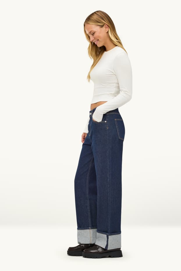 Femmes - Baggy jean - mid waist - jean bleu foncé
