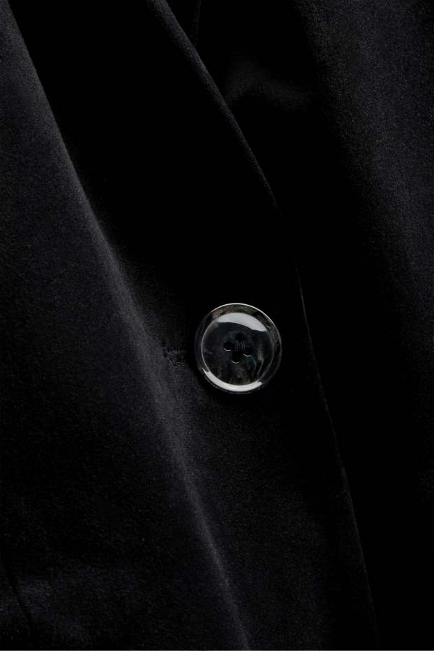 Dona - Blazer llarg de vellut - regular fit - negre