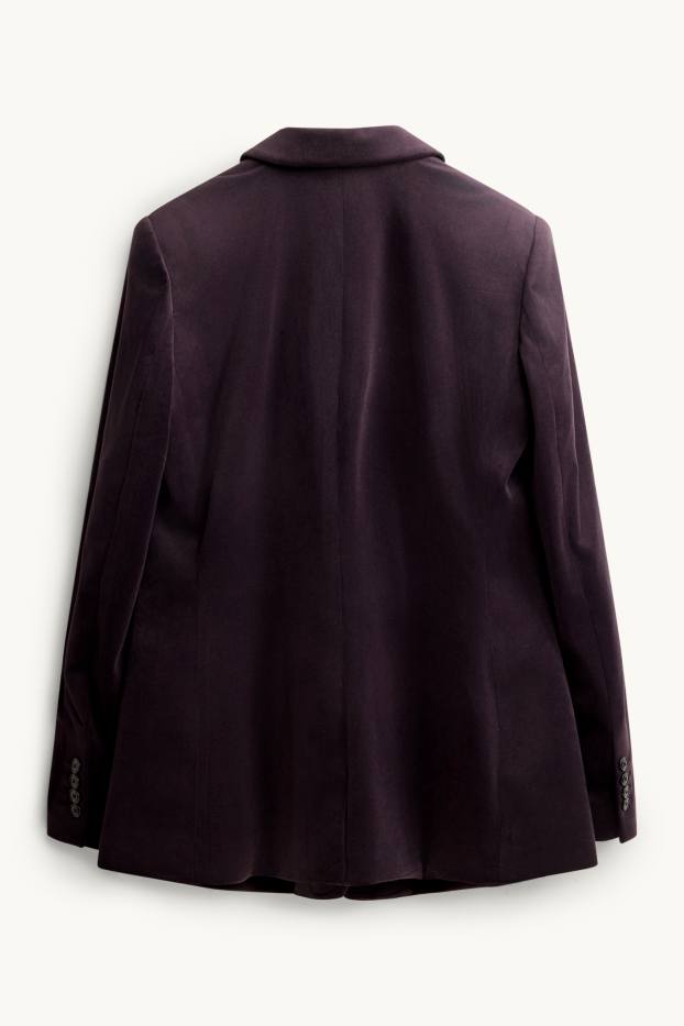Dona - Blazer llarg de vellut - regular fit - violeta