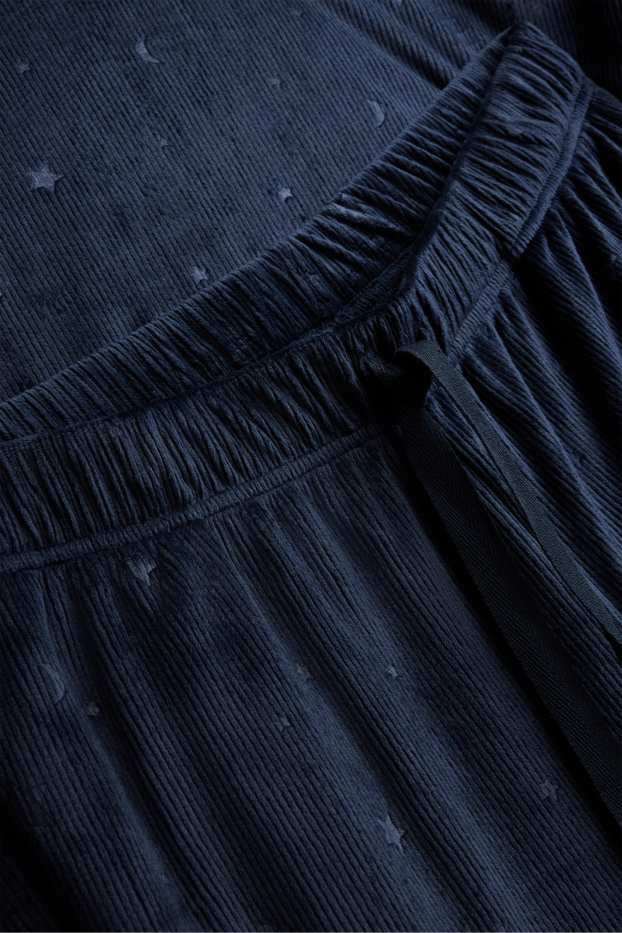 Damen - Pyjama - gerippt - dunkelblau