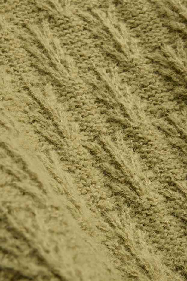Damen - Pullover - Zopfmuster - grün