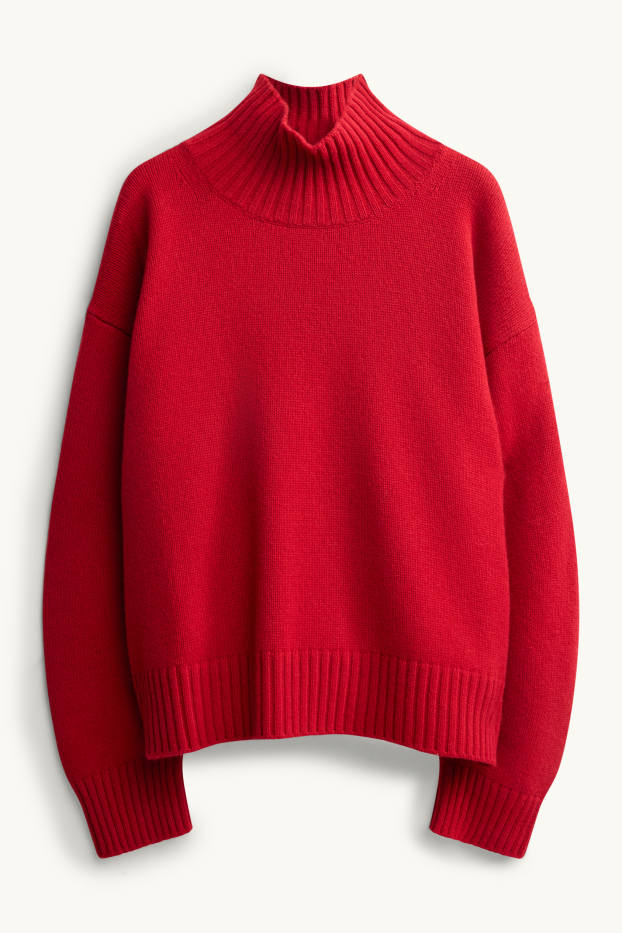 Damen - Woll-Pullover - rot