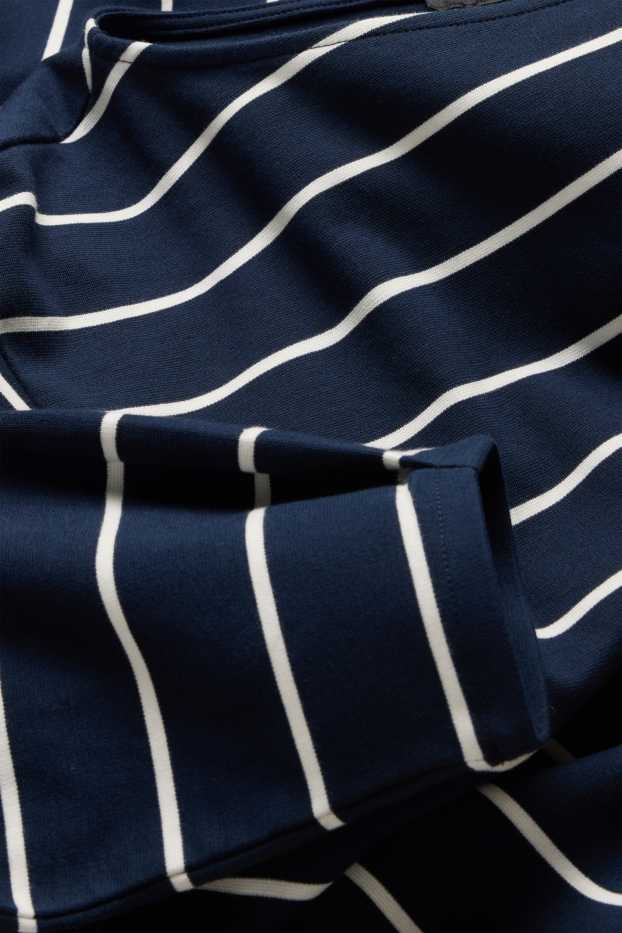 Dames - Longsleeve - regular fit - gestreept - donkerblauw / wit