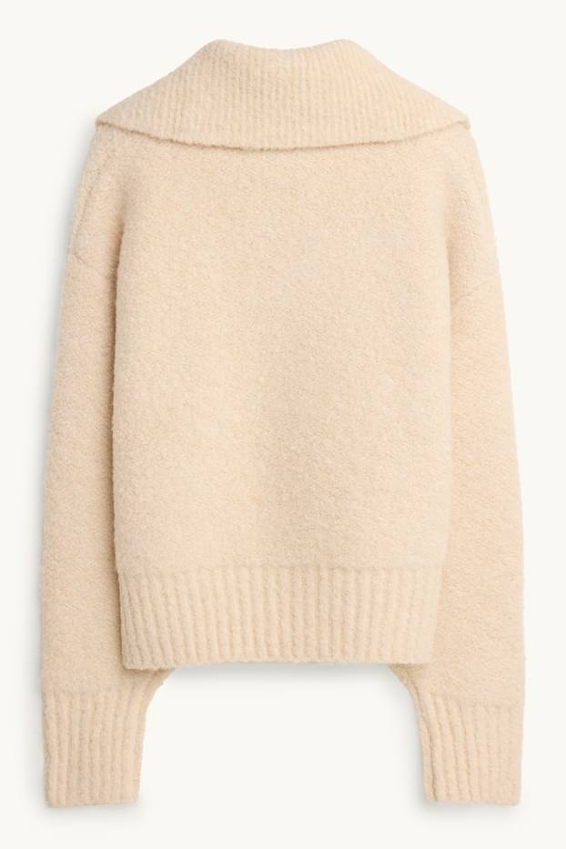 Damen - Strickjacke - cremefarben