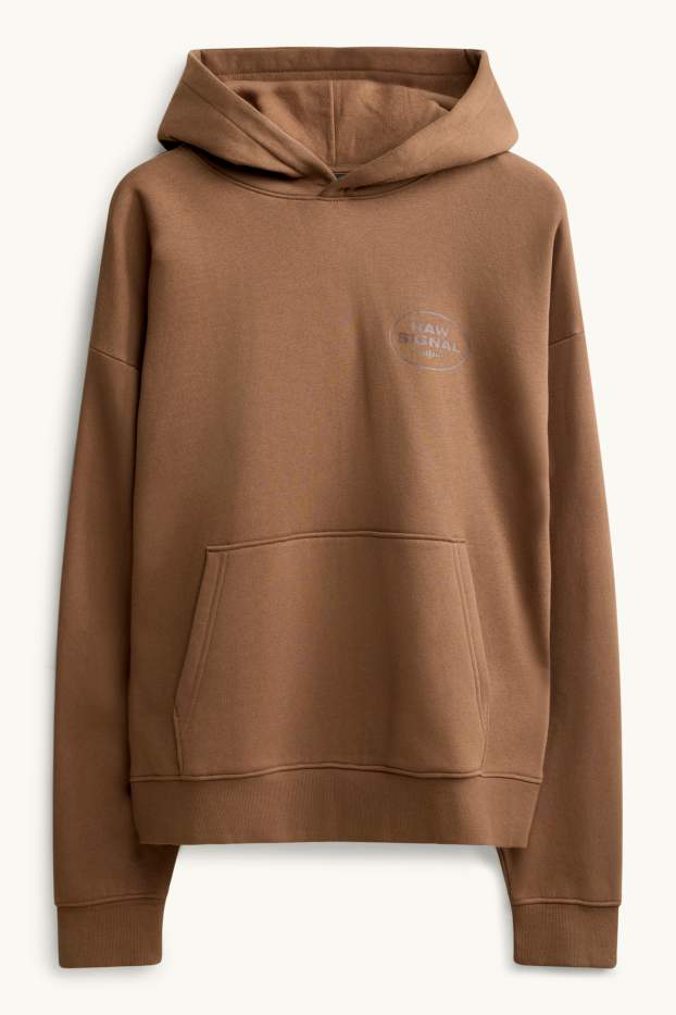 Men - Oversized hoodie - brown