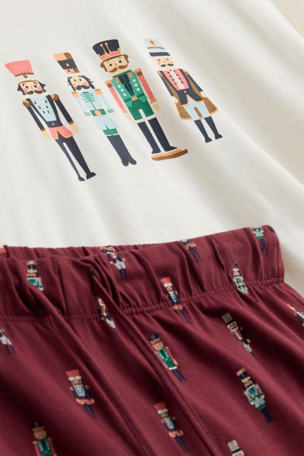Dona - Mini Me - pijama nadalenc per a dona - bordeus/blanc