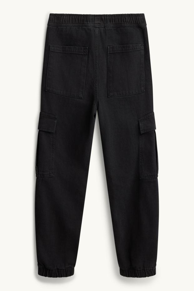 Copii - Băieți - Cargo jeans - jeans termoizolanți - negru