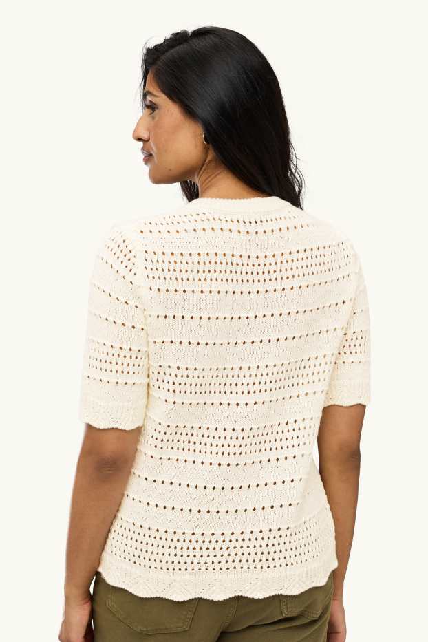 Women - Cardigan - textured - cremewhite