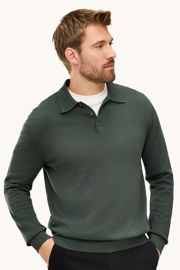 Hommes - Pull - vert foncé