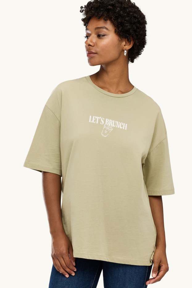 Damen - T-Shirt - Oversized - hellgrün
