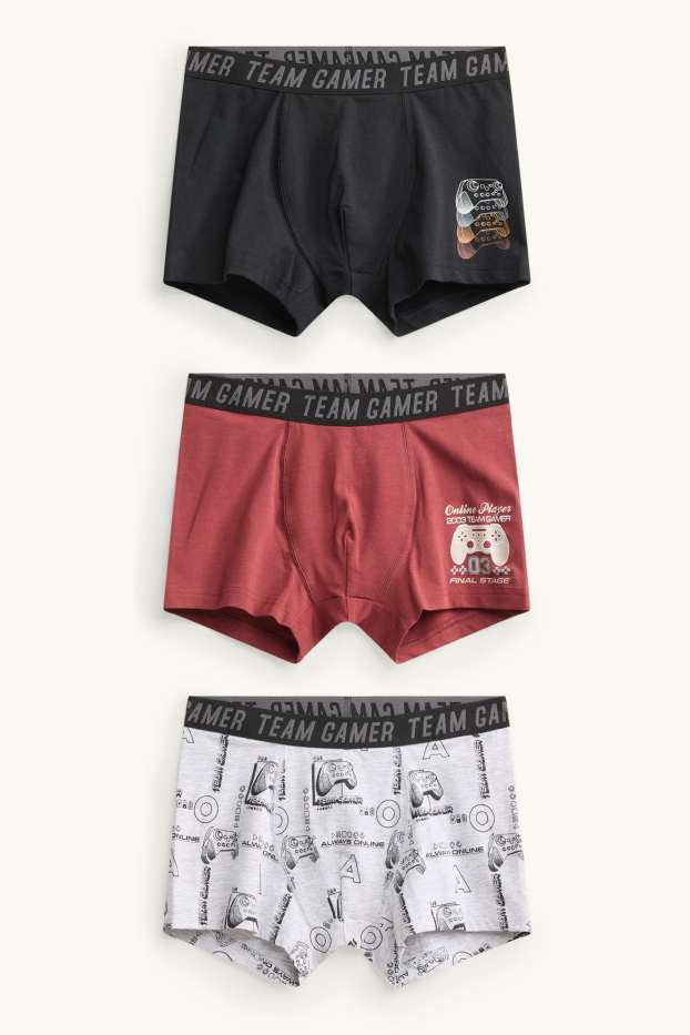 Children Boys - Multipack of 3 - gamer - boxer shorts - gray / black
