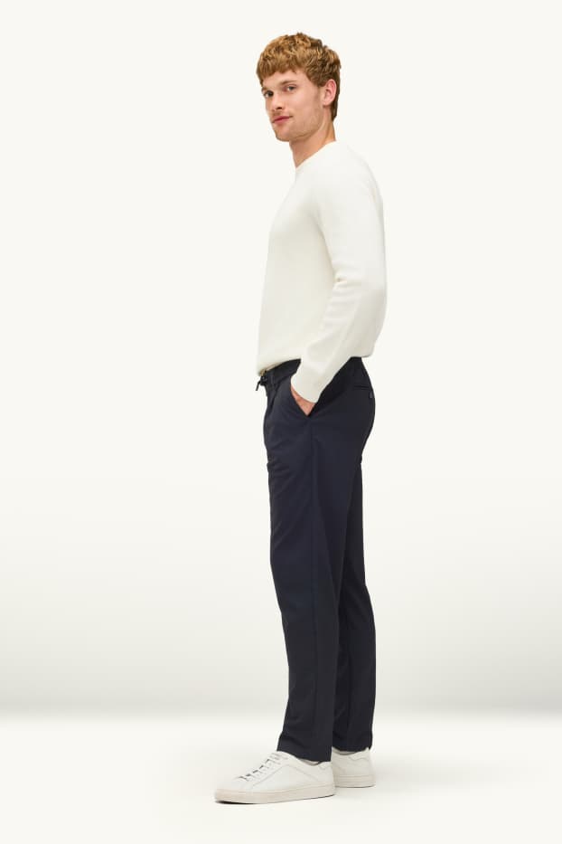 Hommes - Chino - tapered fit - bleu foncé