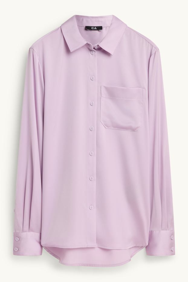 Femei - Bluză din satin - liliac