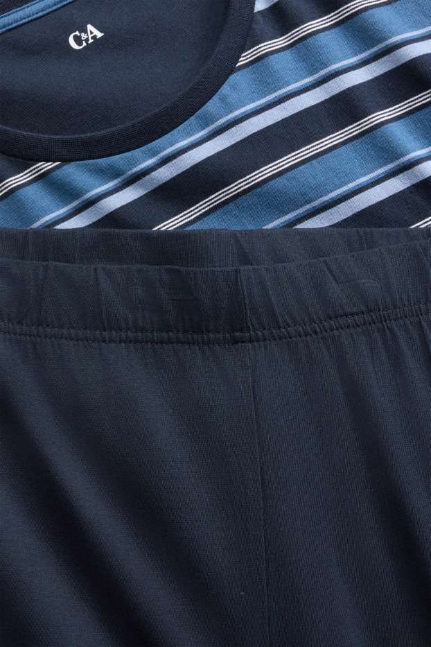 Herren - Pyjama - blau / dunkelblau